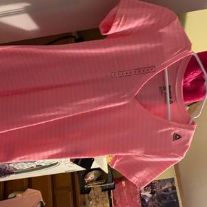 Pink & White Striped Reebok Shirt